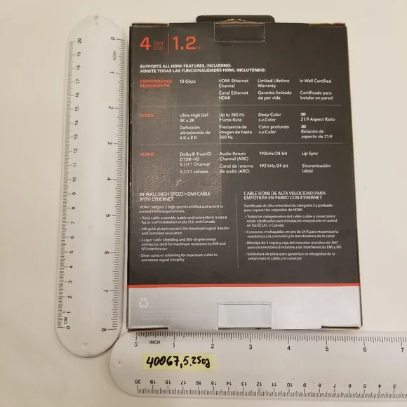 NIB Rocketfish 4ft 1080p+ 4Kx2K UltraHD HDMI High Speed 18Gbps Cable Black - Picture 9 of 11